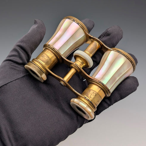French antique mother-of-pearl opera glasses and binoculars LEMAIRE